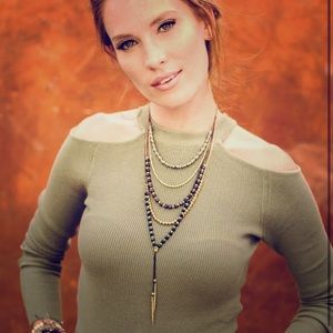 NWT! gorjana Black Onyx Power Gemstone Beaded Versatile Necklace